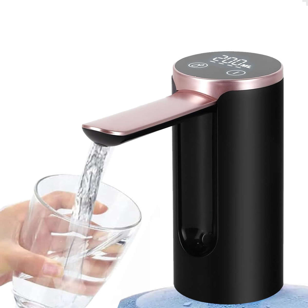 Bebedouro Bomba Galão De Água Elétrica 5 A 20 Litros Recarregável Usb Com Controle Digital do Fluxo de Água - Cor Preto