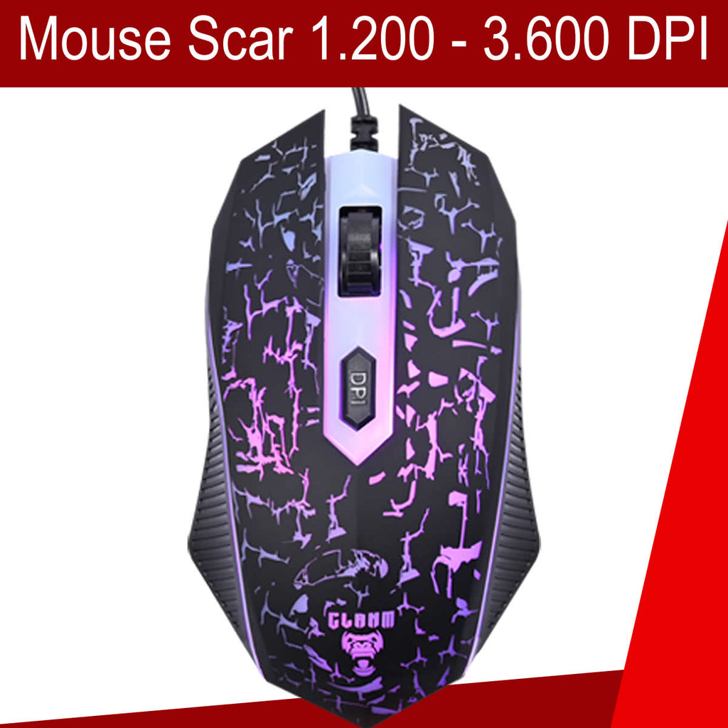 Kit Gamer Teclado Mouse Headset Mousepad Combo Nightmare USB Com Iluminação RGB Resistente a Água Teclas Multimidia Cor