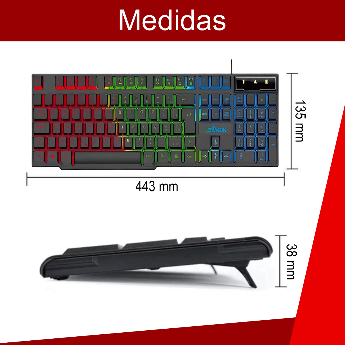 Kit Teclado E Mouse Gamer Iluminação Rgb Com Fio Usb Semi Mecânico Confortável e Design Moderno