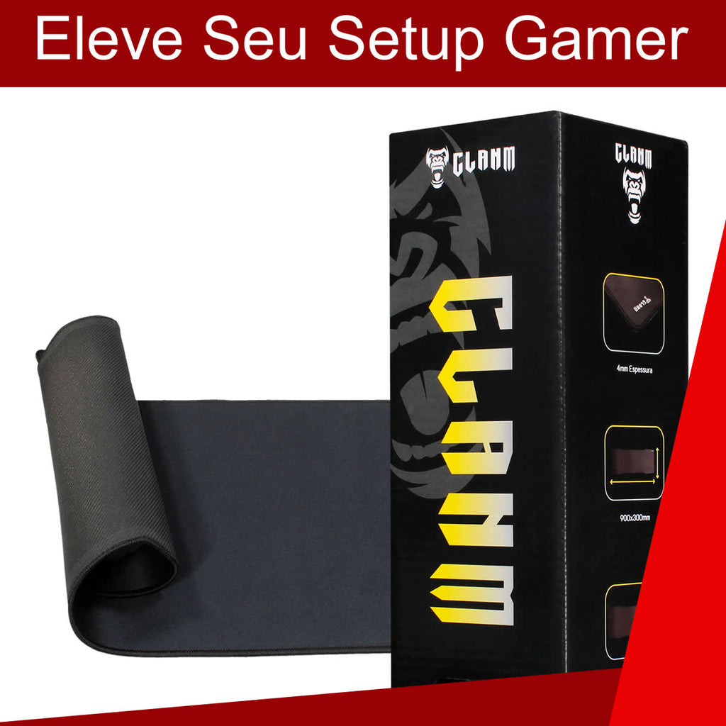 Mousepad Gamer King 90x30cm Antiderrapante Resistente a Água Borda Overlock
