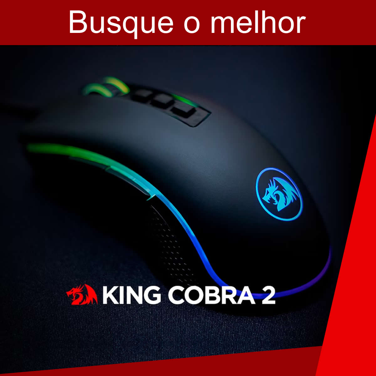 Mouse Gamer RGB Redragon King Cobra 2 V2 24.000 DPI Preto M711-FPS-1