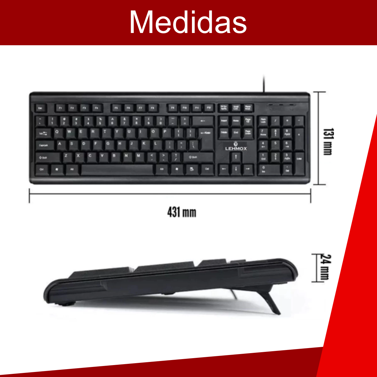 Kit Teclado E Mouse Para Computador Com Fio Usb Design Ergonomico Confort, Para Uso em Escritorios ou Jogos