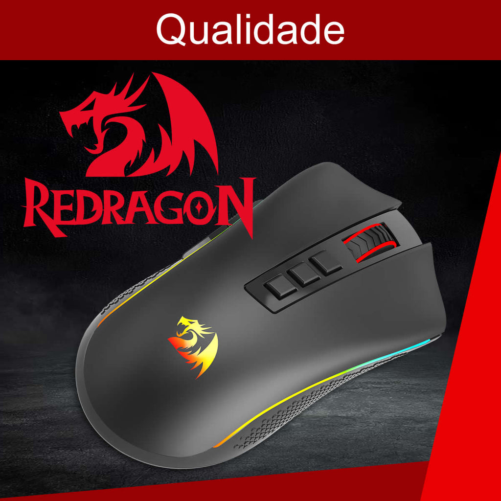 Mouse Gamer RBG Redragon Cobra Pro 16.000 DPI Preto M711-PRO