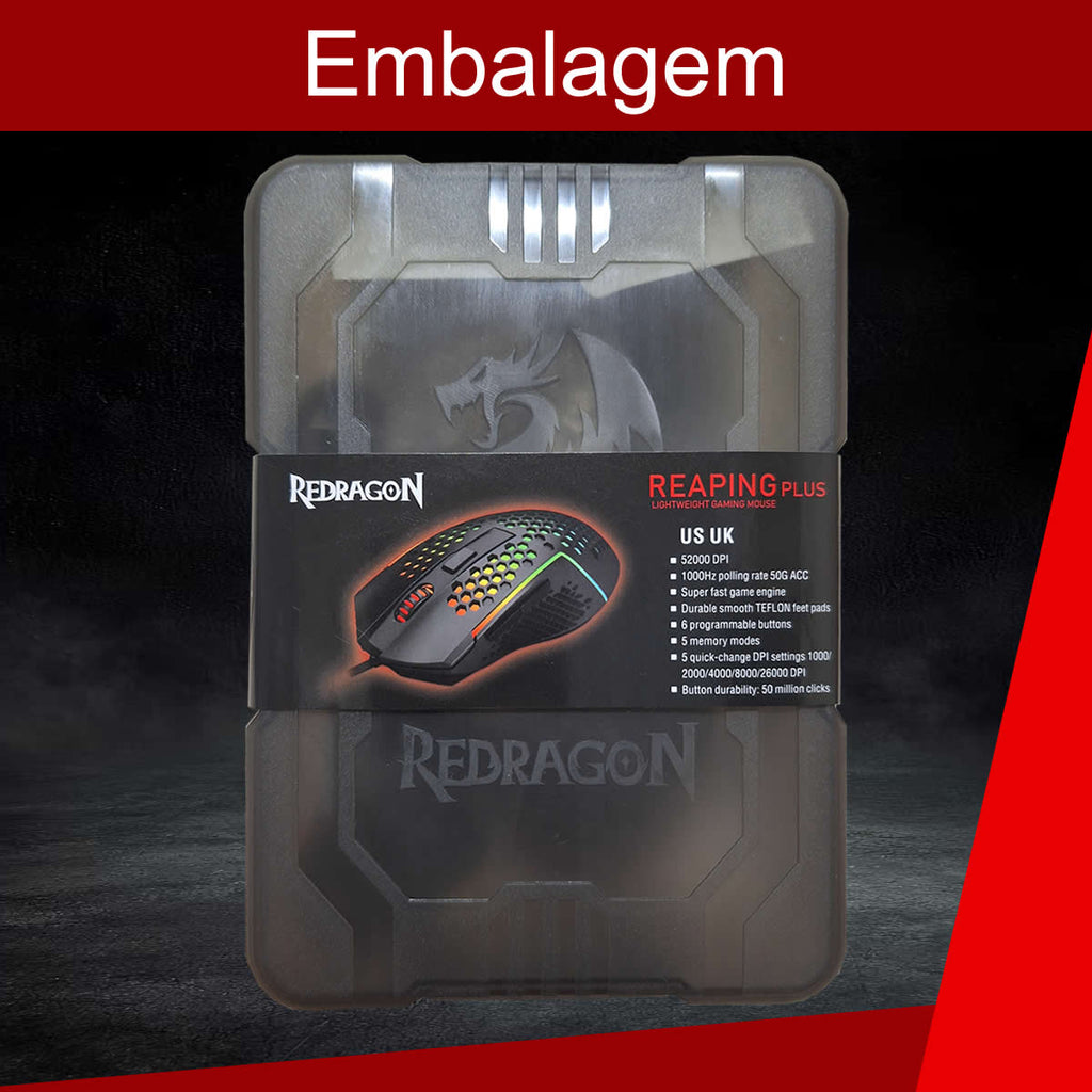 Mouse Gamer RBG Redragon Reaping plus 52000 DPI M987P-K