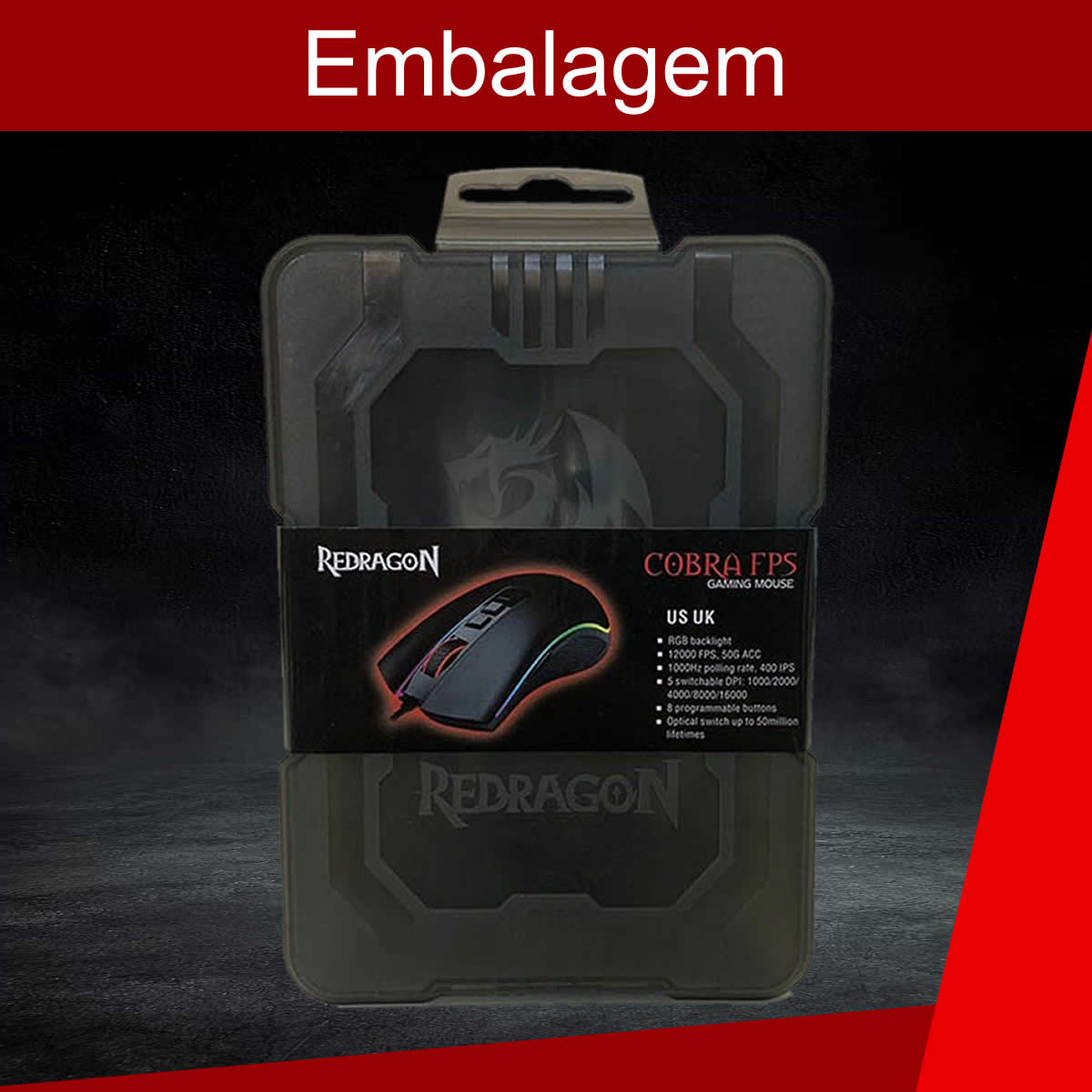 Mouse Gamer RGB Redragon King Cobra 2 V2 24.000 DPI Preto M711-FPS-1