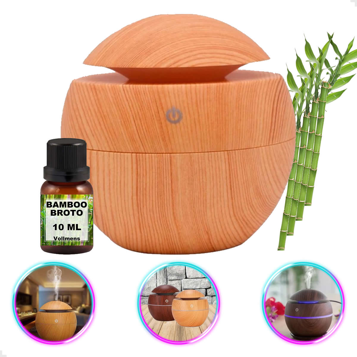 Difusor de Aroma Eletrico USB Umidificador de Ar Ultrassonico Purificador Aromatizador até 4 horas de Uso Com Led 7 Core