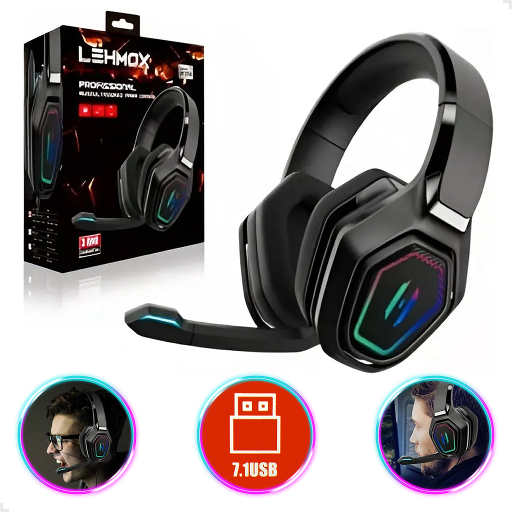 Fone Gamer Headset F3 Profissional 7.1 Com Fio Usb e Iluminação Led Para Pc Xbox One Ps4 Celular Com Sistema de Resução