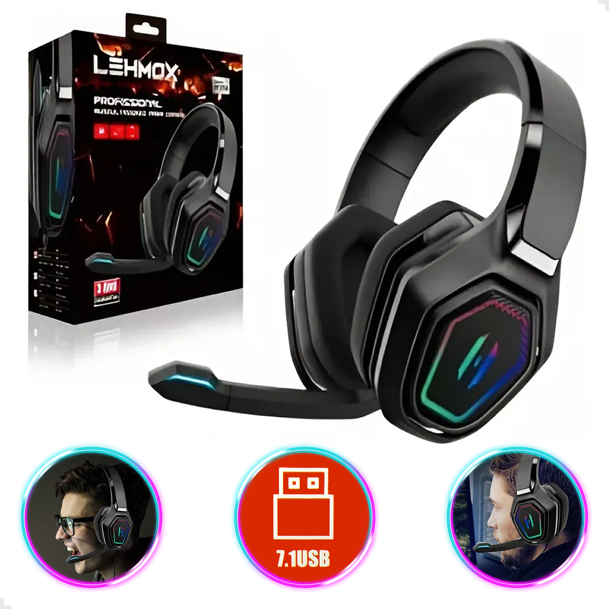 Fone Gamer Headset F3 Profissional 7.1 Com Fio Usb e Iluminação Led Para Pc Xbox One Ps4 Celular Com Sistema de Resução