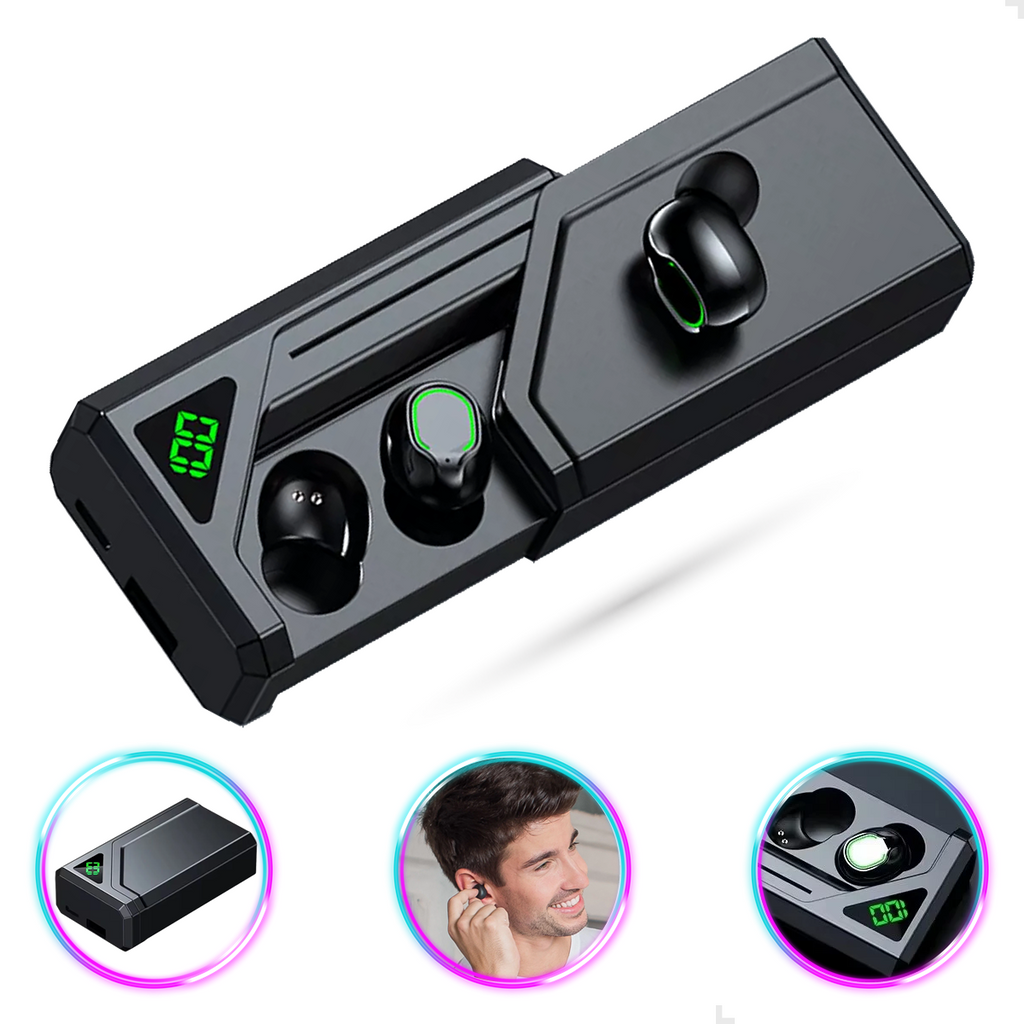 Fone Bluetooth 5.3 Sports Tws Sem Fios Earbuds Digital Com Sistema de Redução de Ruidos Cor Preto