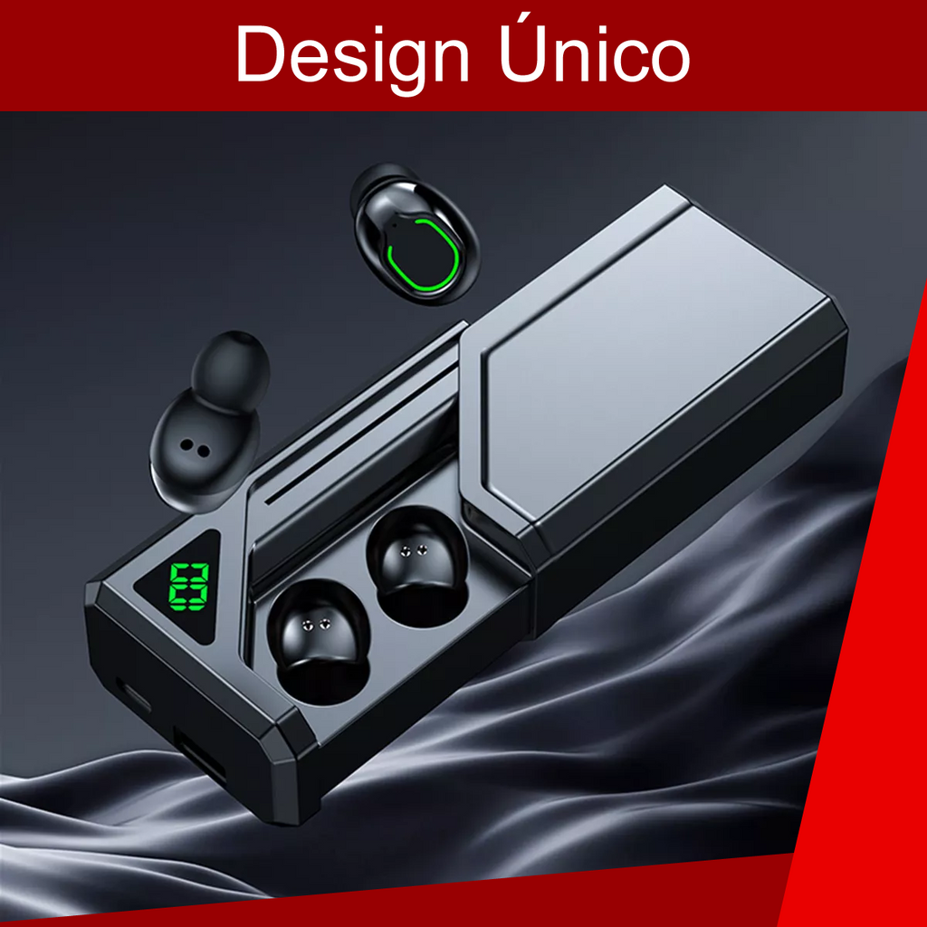 Fone Bluetooth 5.3 Sports Tws Sem Fios Earbuds Digital Com Sistema de Redução de Ruidos Cor Preto