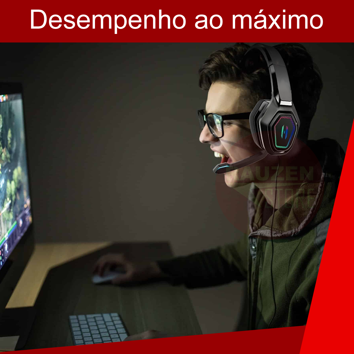 Fone Gamer Headset F3 Profissional 7.1 Com Fio Usb e Iluminação Led Para Pc Xbox One Ps4 Celular Com Sistema de Resução