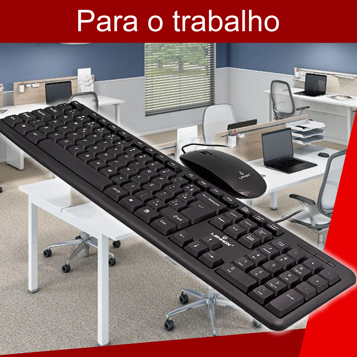 Kit Teclado E Mouse Para Computador Com Fio Usb Design Ergonomico Confort, Para Uso em Escritorios ou Jogos