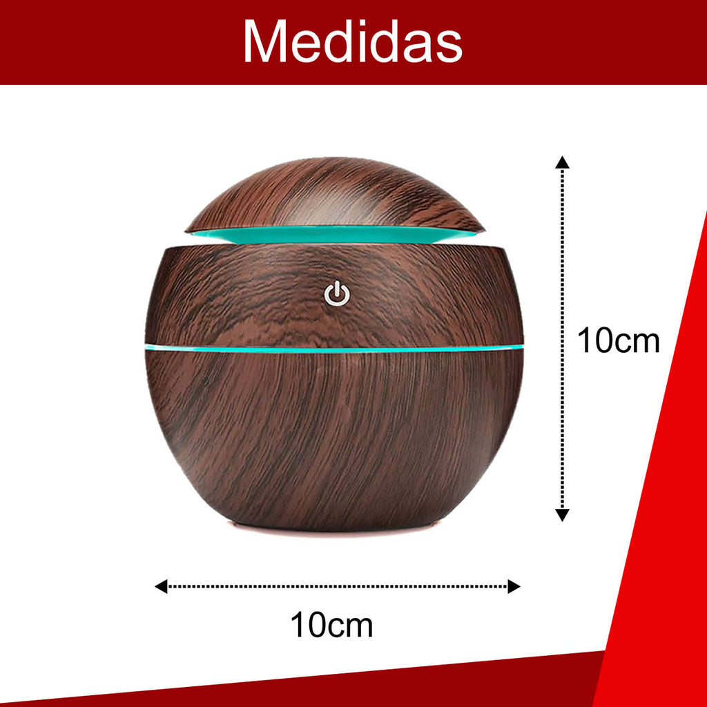 Difusor de Aroma Eletrico USB Umidificador de Ar Ultrassonico Purificador Aromatizador ate 4 horas de Uso Com Led 7 Core