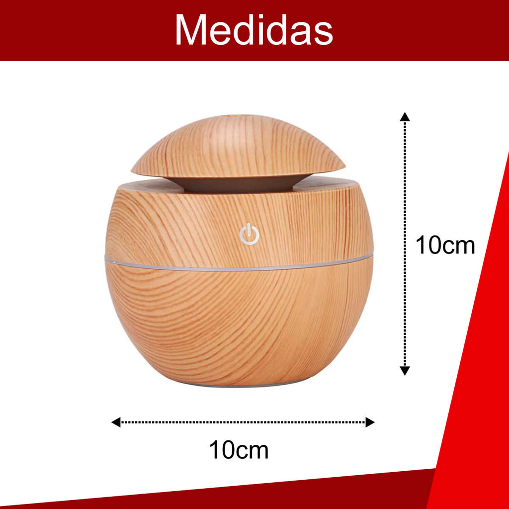 Difusor de Aroma Eletrico USB Umidificador de Ar Ultrassonico Purificador Aromatizador até 4 horas de Uso Com Led 7 Core