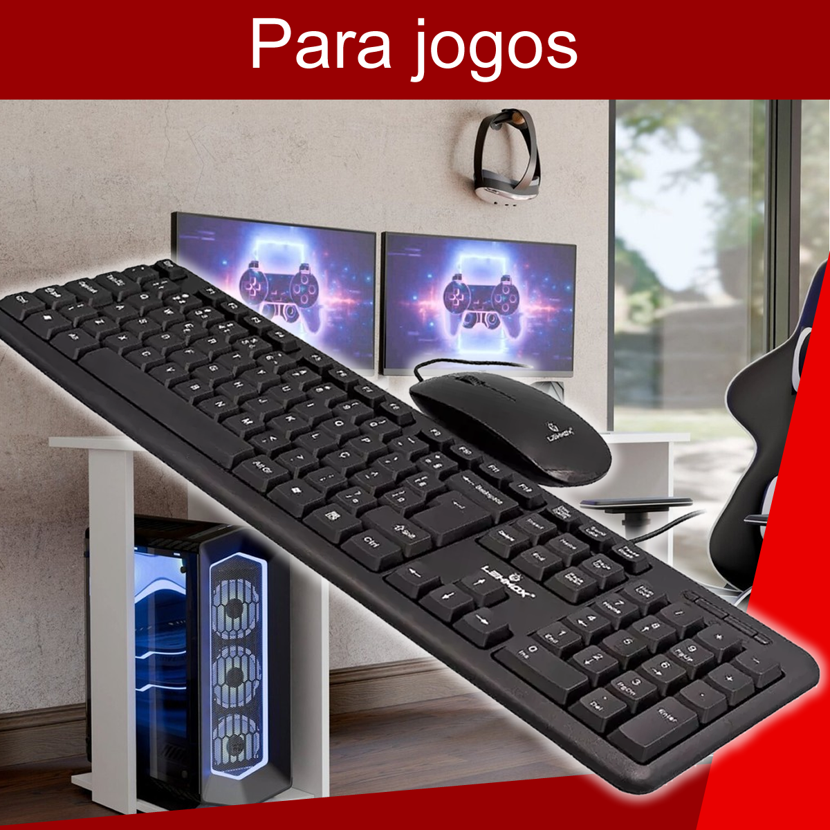 Kit Teclado E Mouse Para Computador Com Fio Usb Design Ergonomico Confort, Para Uso em Escritorios ou Jogos