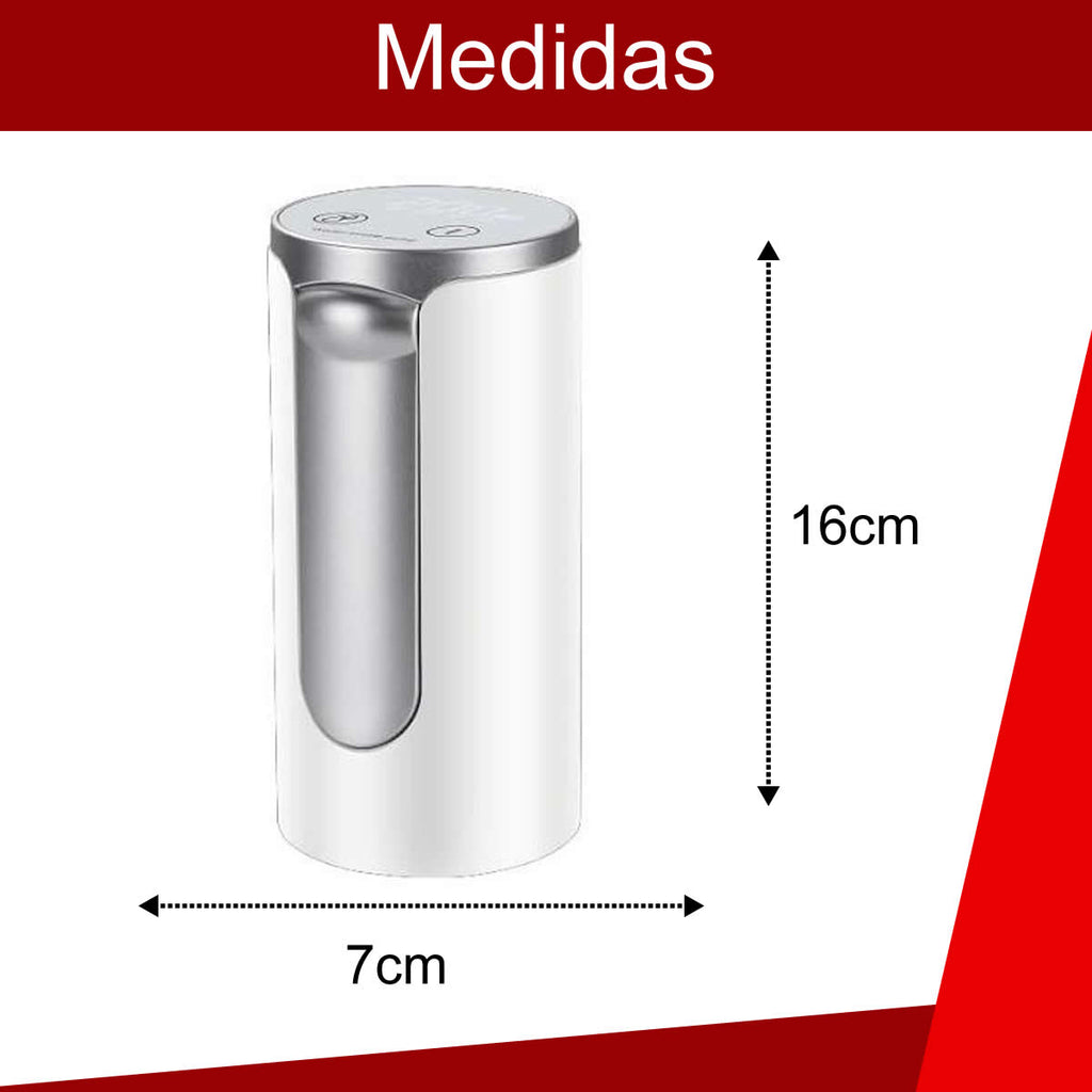 Bebedouro Bomba Galão De Água Elétrica 5 A 20 Litros Recarregável Usb Com Controle Digital do Fluxo de Água - Cor Preto