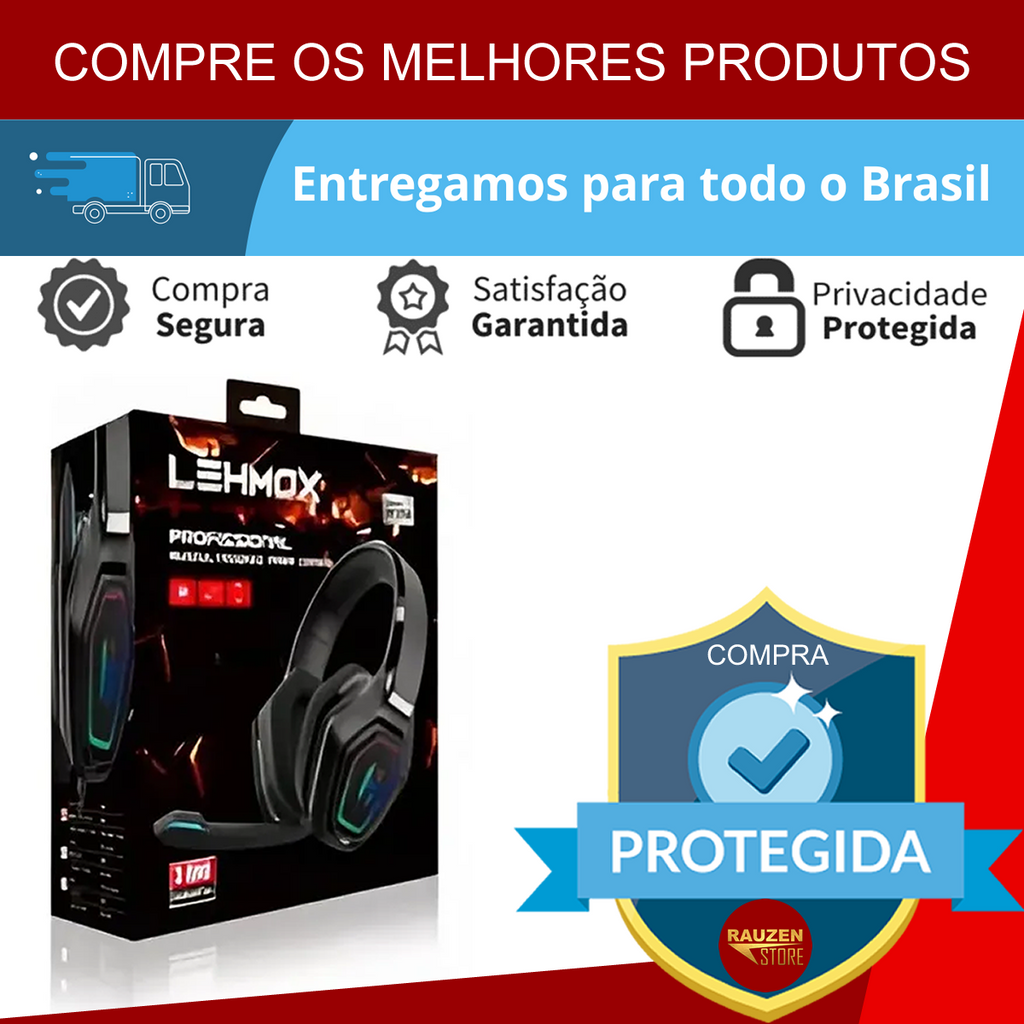 Fone Gamer Headset F3 Profissional 7.1 Com Fio Usb e Iluminação Led Para Pc Xbox One Ps4 Celular Com Sistema de Resução