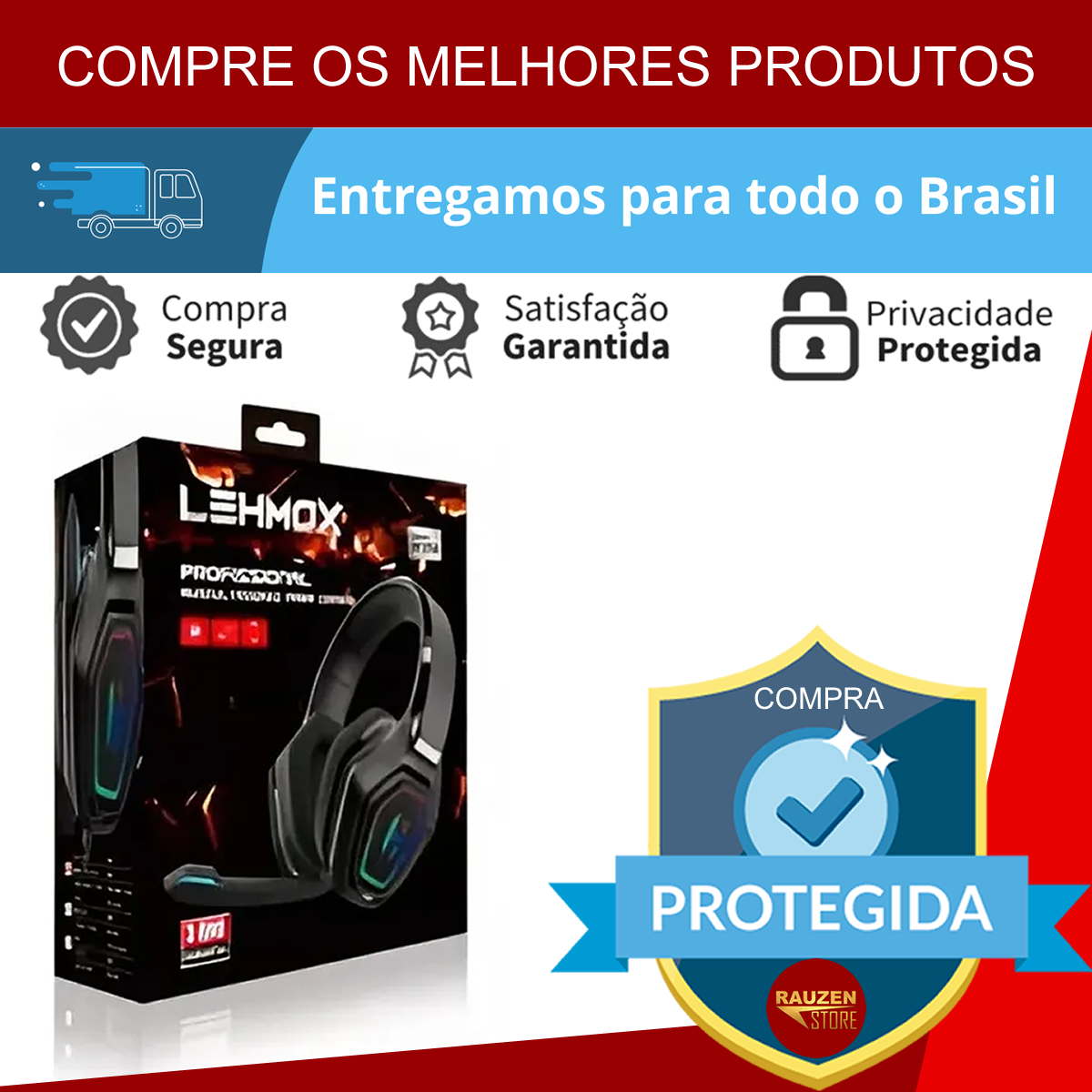 Fone Gamer Headset F3 Profissional 7.1 Com Fio Usb e Iluminação Led Para Pc Xbox One Ps4 Celular Com Sistema de Resução