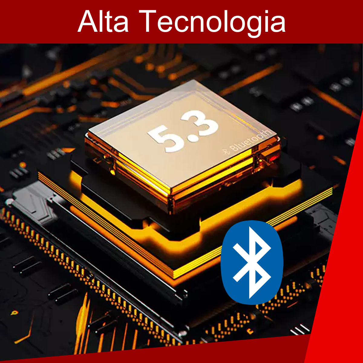 Fone Bluetooth 5.3 Sports Tws Sem Fios Earbuds Digital Com Sistema de Redução de Ruidos Cor Preto