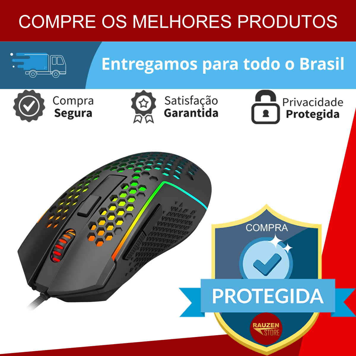 Mouse Gamer RBG Redragon Reaping plus 52000 DPI M987P-K