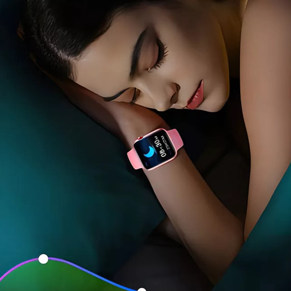 Relógio Inteligente Smartwatch S9 Mini Série 10 2024 Caixa Rosa Pulseira Rosa Bisel Rosa Desenho Da Pulseira Lisa