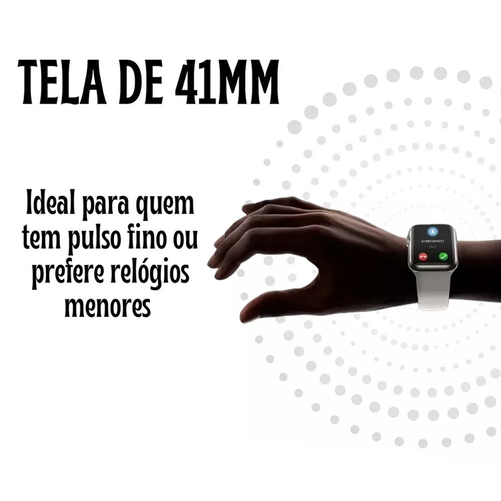 Relógio Inteligente Smartwatch S9 Mini Série 10 2024 Caixa Rosa Pulseira Rosa Bisel Rosa Desenho Da Pulseira Lisa