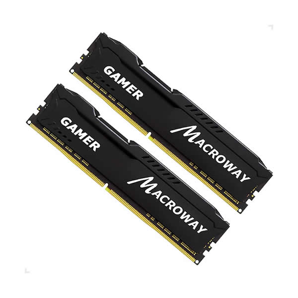 Memoria DDR4 32GB Gamer (2x16gb) 3200mhz Cl22 288pin Macroway, Com Dissipador de Calor de Alta Performance, Cor Preto