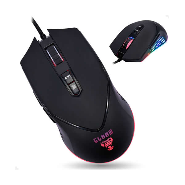 Mouse Gamer Profissional King USB 10.000 DPI com 7 Botões  e Iluminação RGB