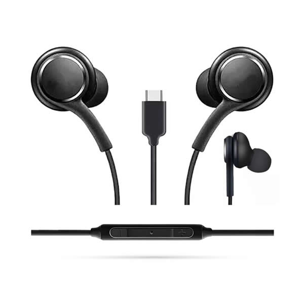 Fone de Ouvido Tipo C com Fio intra-auricular Com Microfone e Controle de Volume Integrado, Atende Chamadas, Compatavel